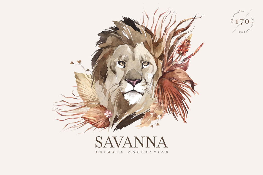 SAVANNA – WATERCOLOR ANIMALS COLLECTION
