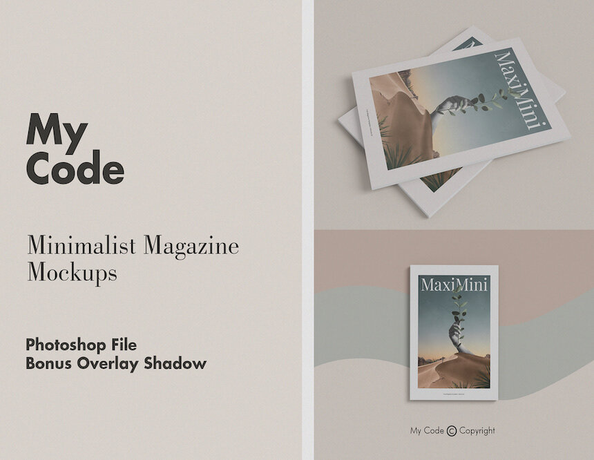 FREE MINIMALIST MAGAZINE MOCKUPS