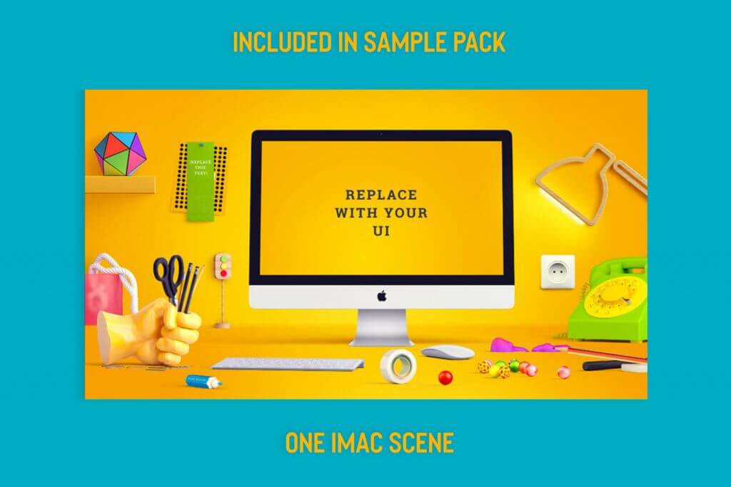 Free: iMac Scene Mockup
