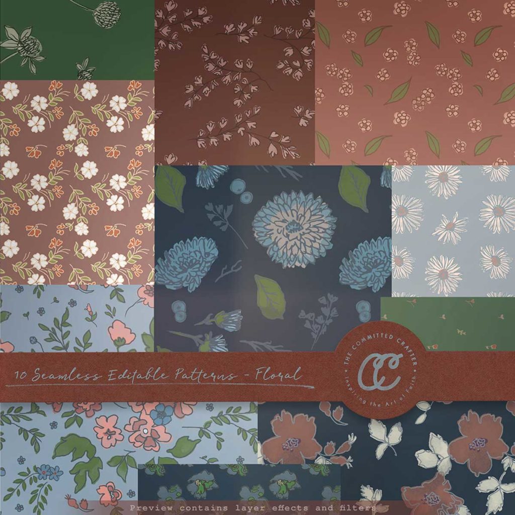 Seamless Editable Patterns – Floral