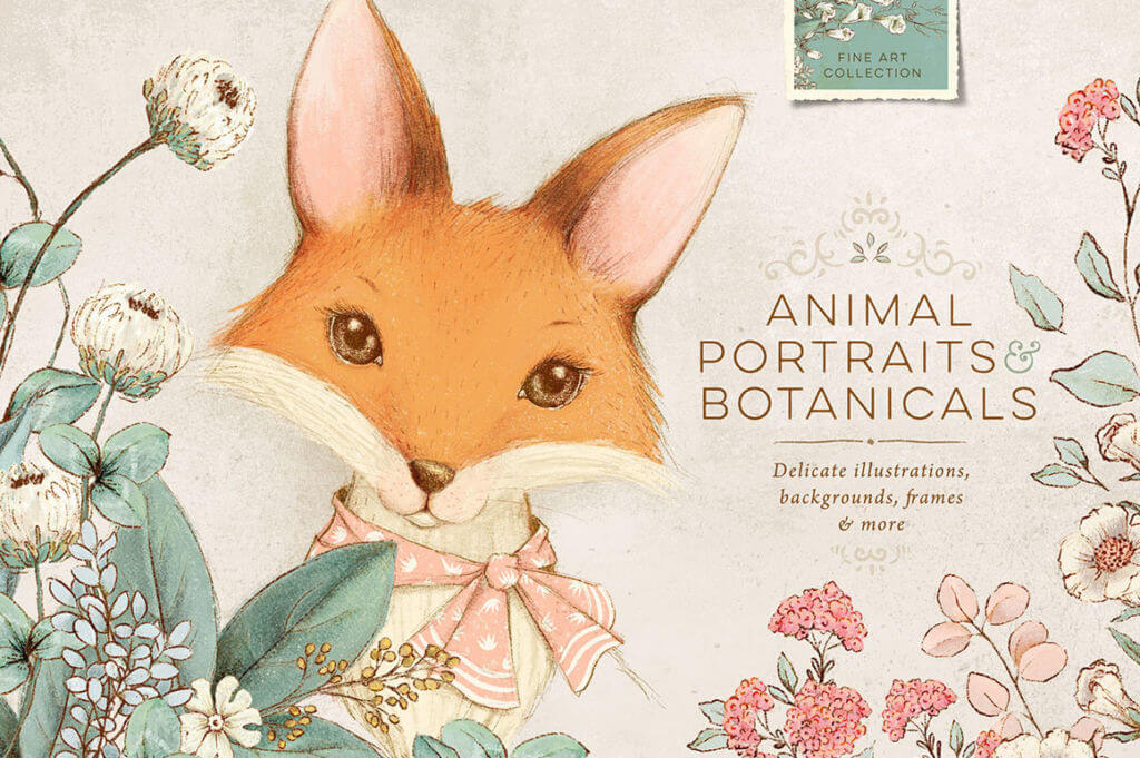 VINTAGE INSPIRED ANIMALS PORTRAITS & BOTANICALS