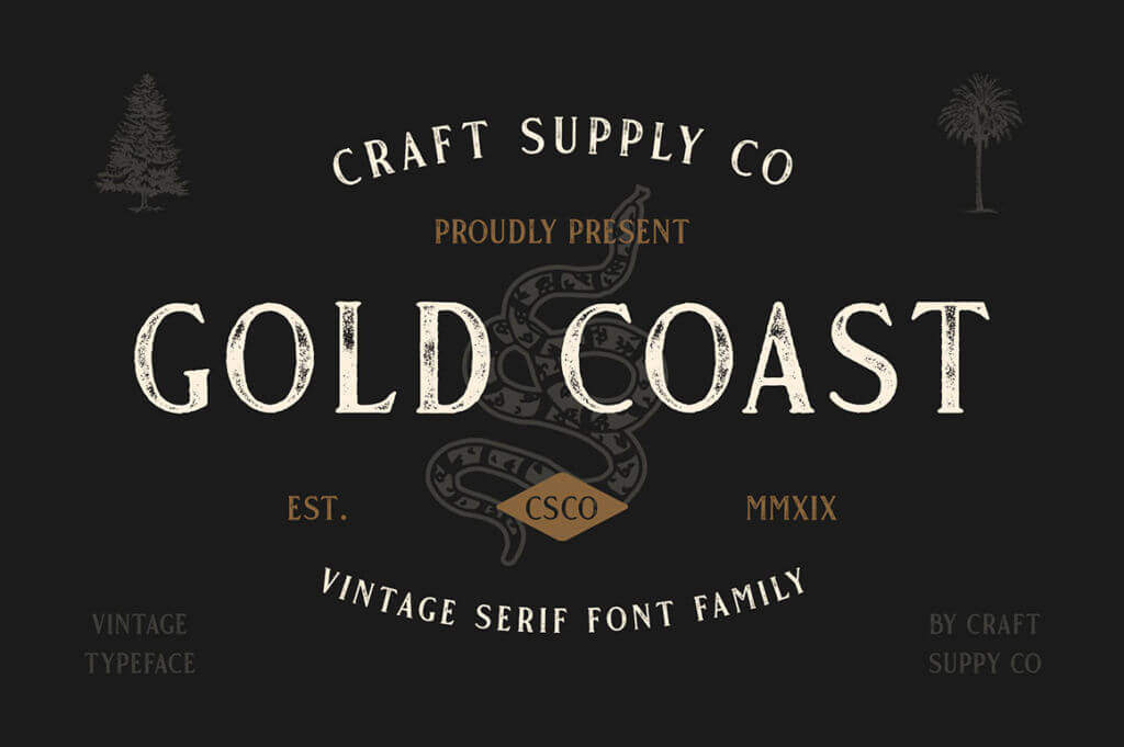 GOLD COAST – VINTAGE SERIF + EXTRAS