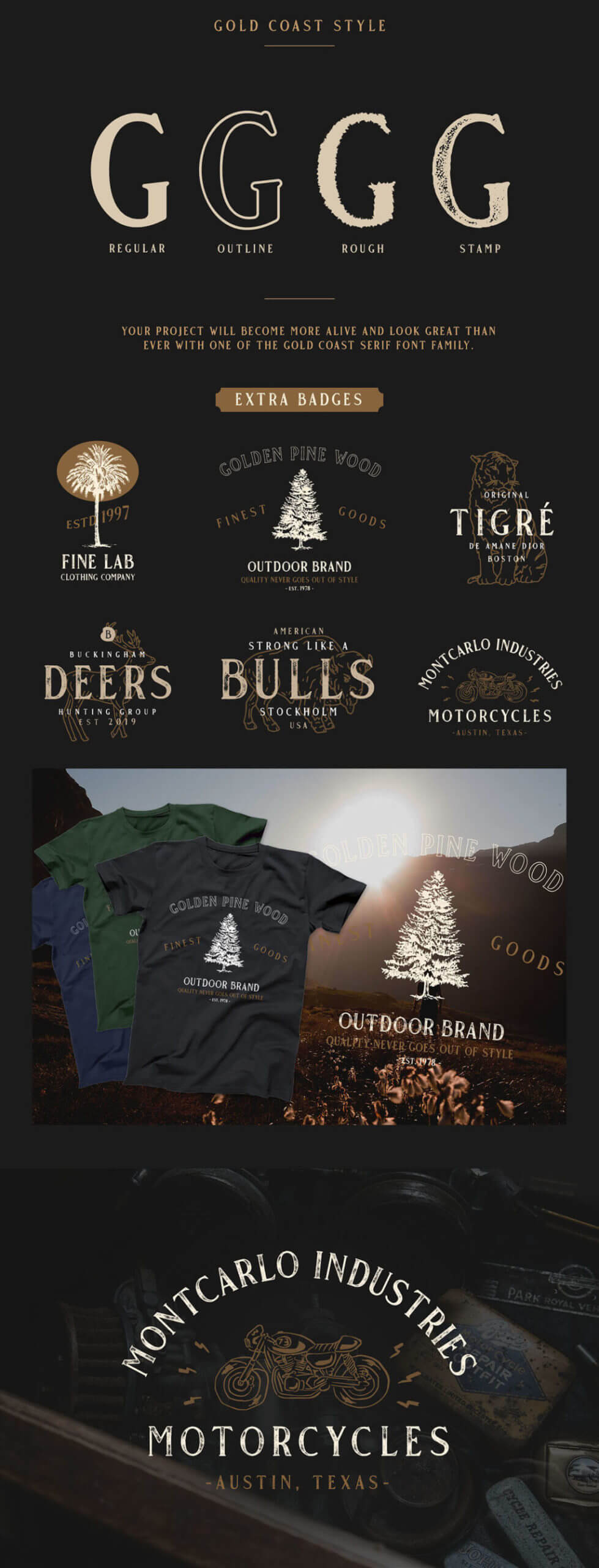 GOLD COAST – VINTAGE SERIF + EXTRAS