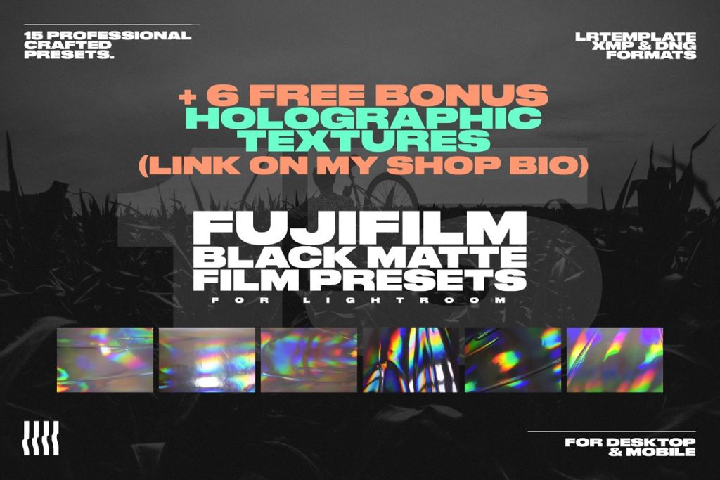 15 Fuji Film Black Matte LR Presets