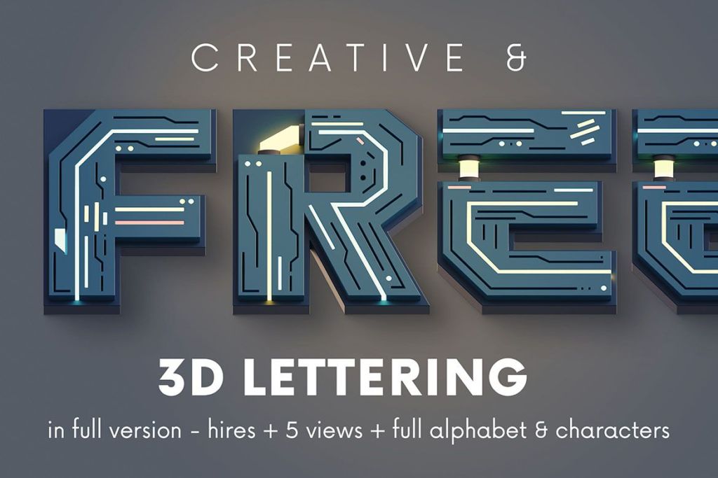 Free Futuristico 3D Lettering
