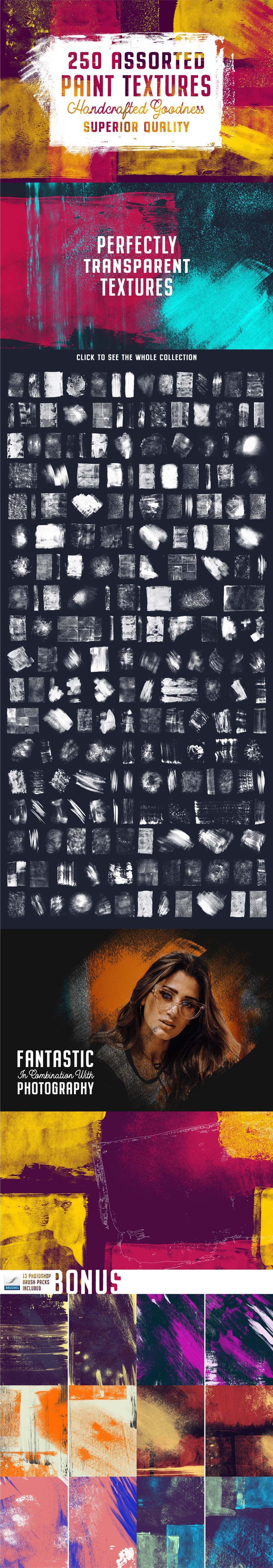 252 Assorted Paint Textures Pack - Tom Chalky