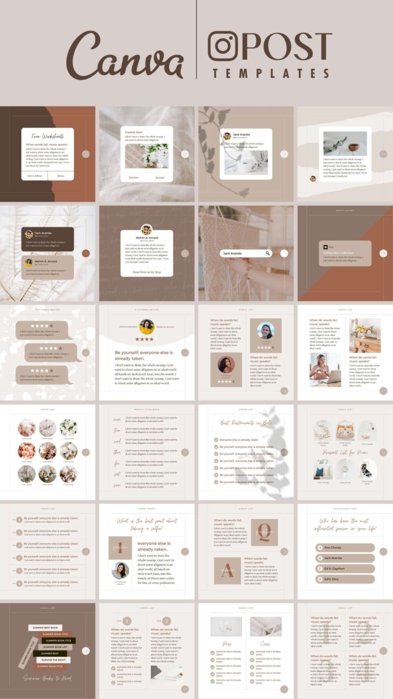 Instagram template Canva – Customizable Editable Clean Minimum Beige ...