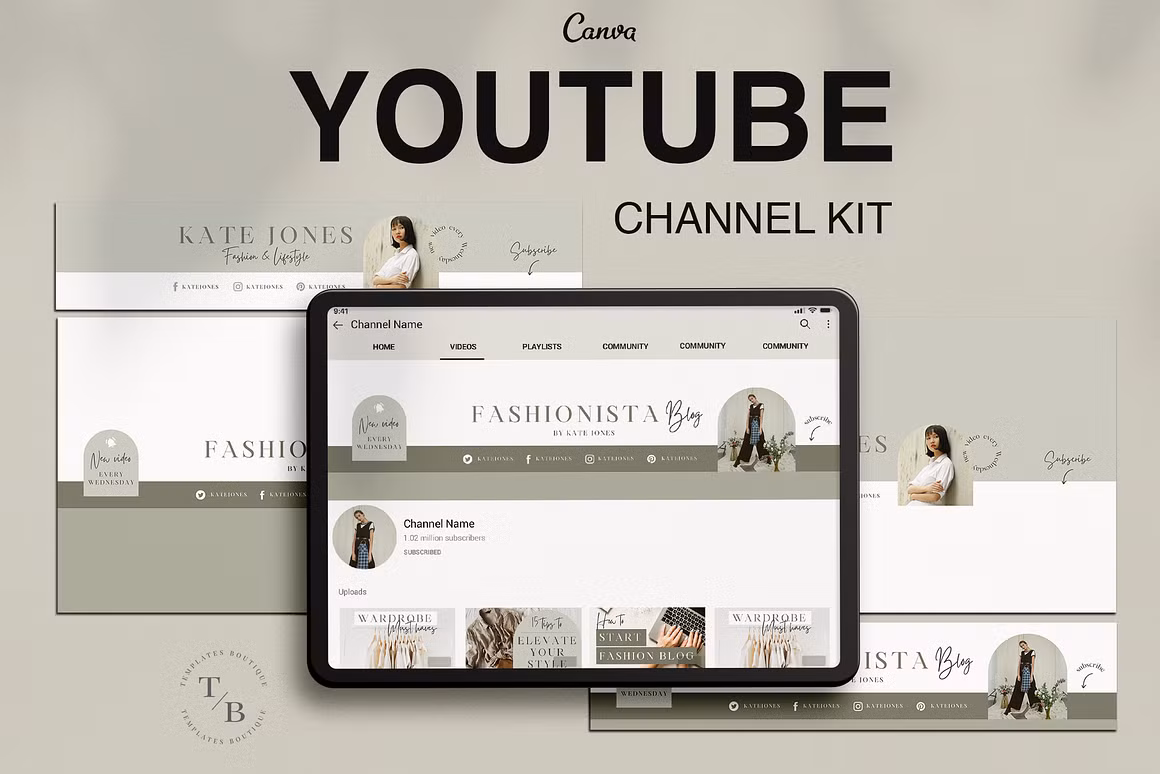 YouTube Channel Branding Kit ~ Canva
