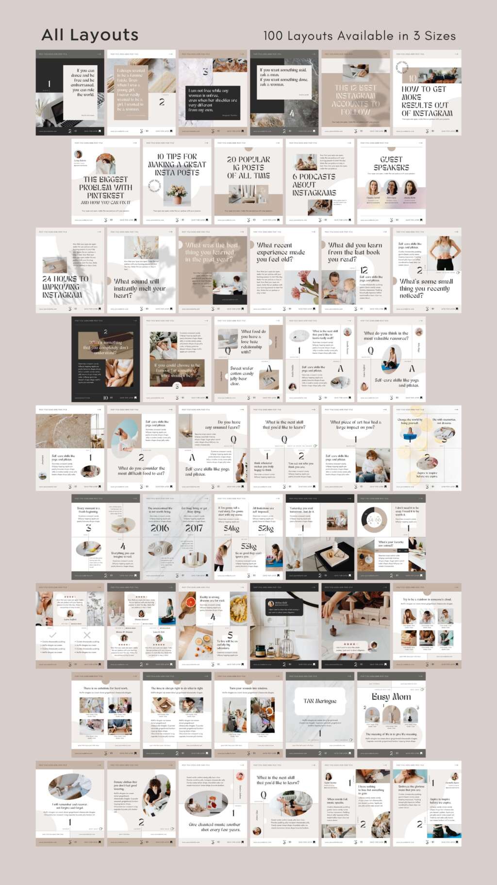 300 Instagram Template Canva Post Story Luxe - Carousel Animated Social Media Cover Pack