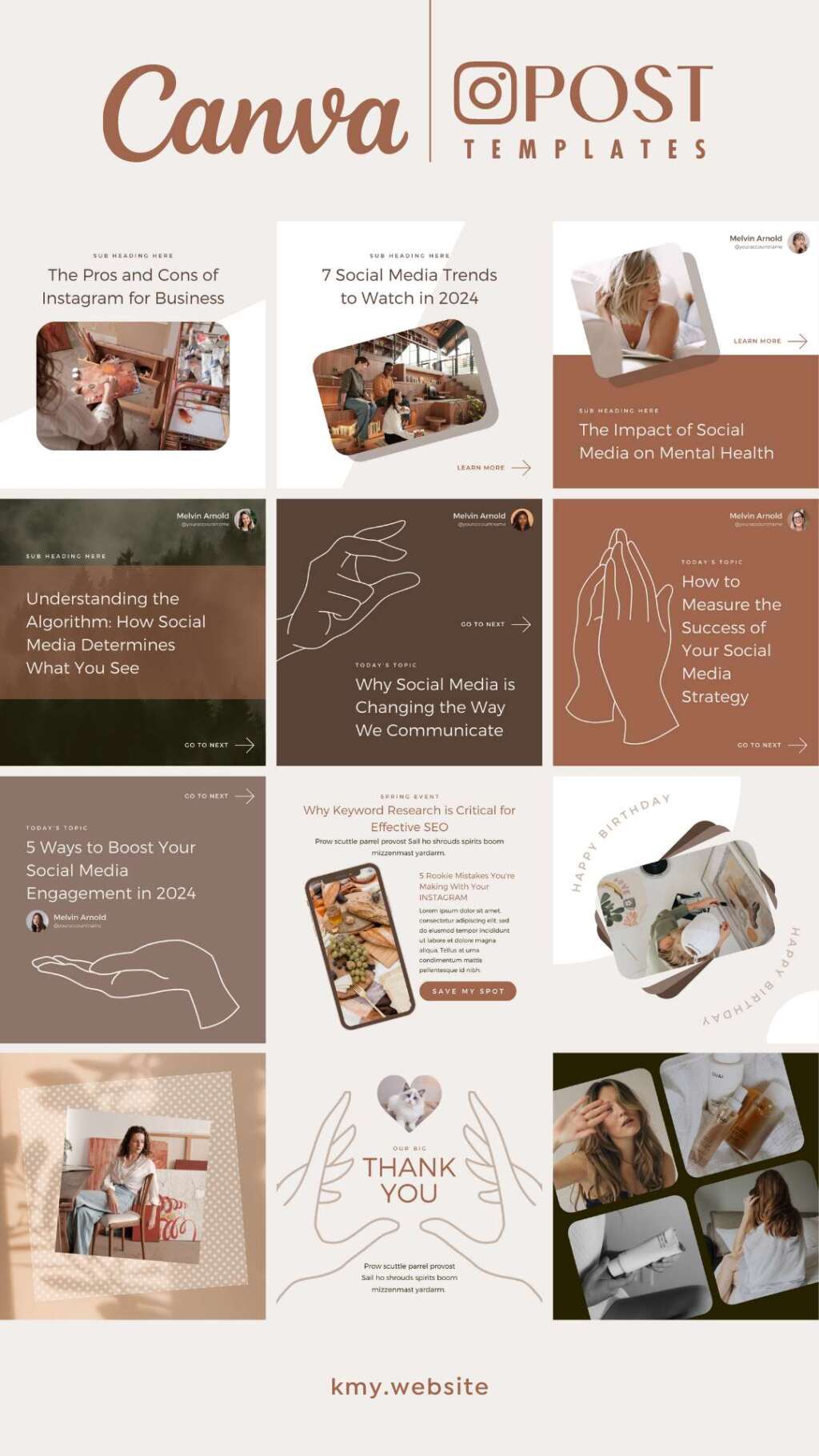 300 Instagram Templates Canva Post Story Hand | つくるデポ