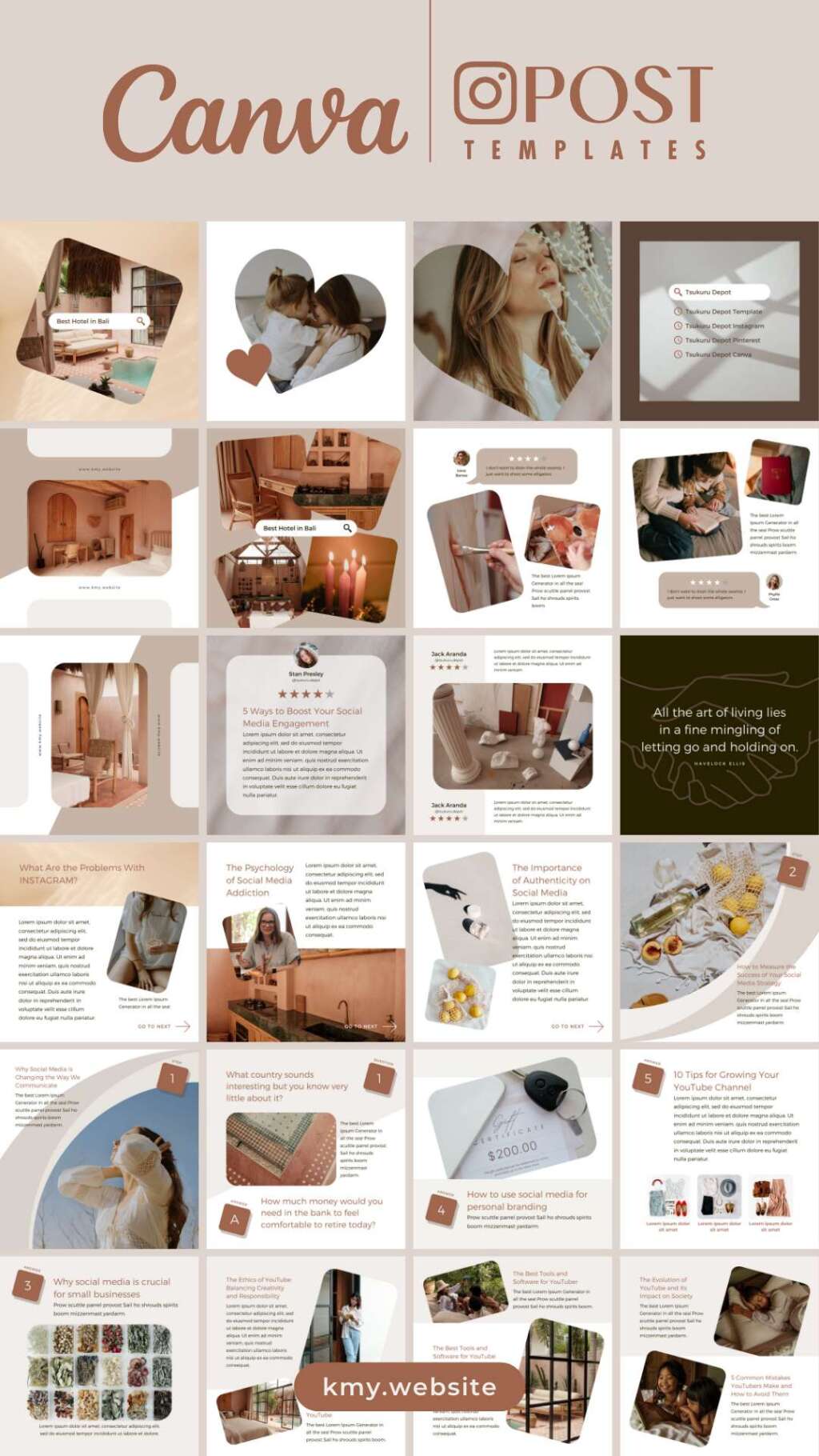 300 Instagram Templates Canva Post Story Hand | つくるデポ