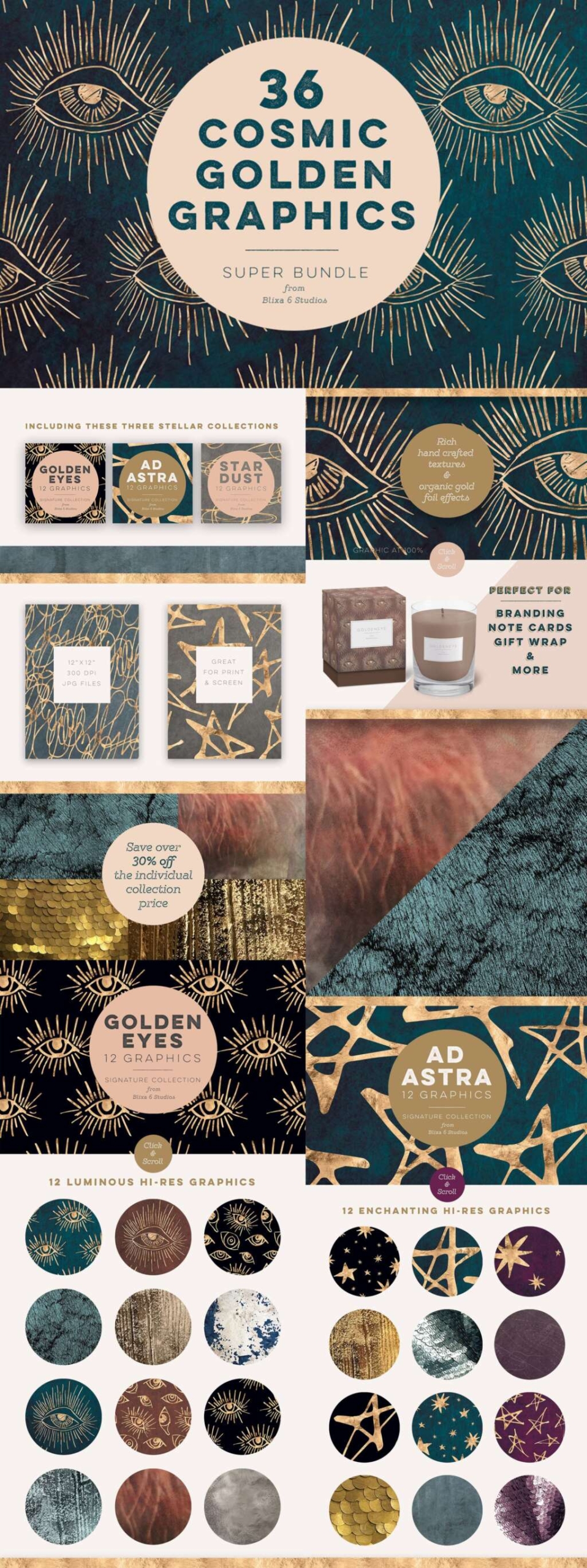 36 Cosmic Golden Graphics