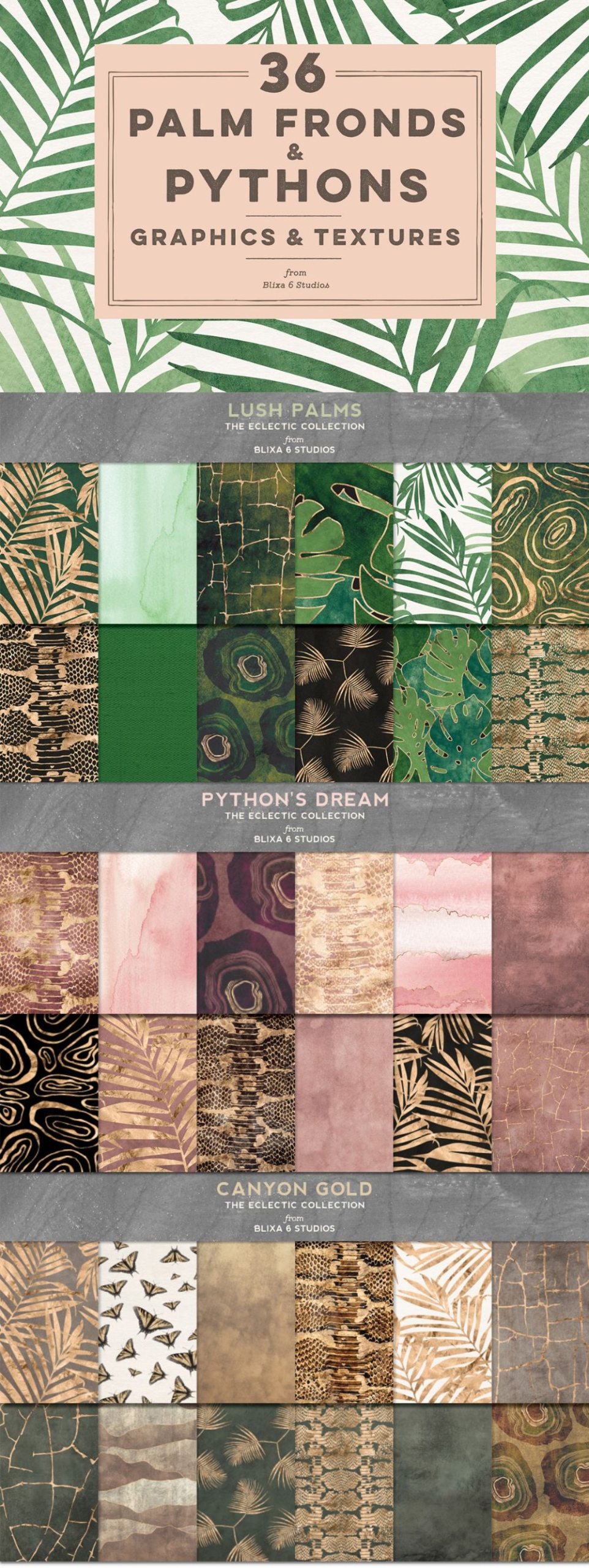 36 Palm Fronds & Pythons