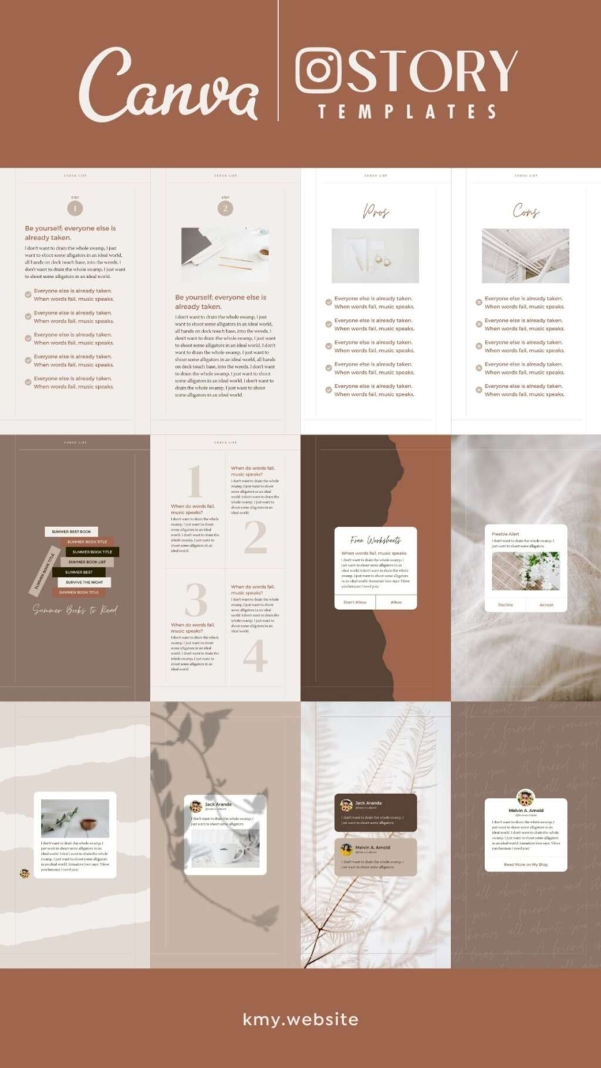 Instagram Story Reel Template Canva – Editable Clean Minimum Beige ...
