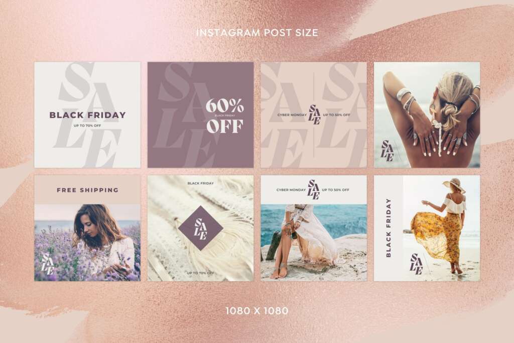 ファッション向けインスタ投稿&ストーリーズ対応セールスプロモーションテンプレート for Canva