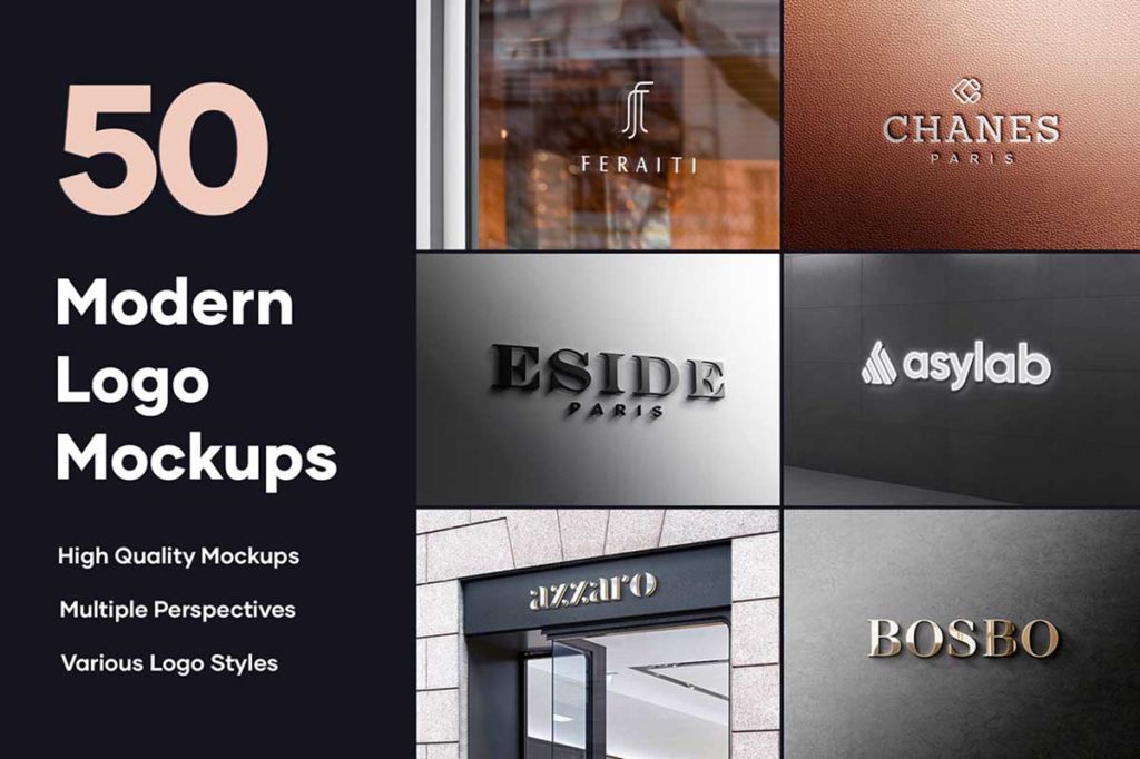 50 LOGO MOCKUP BRANDING BUNDLE – V3