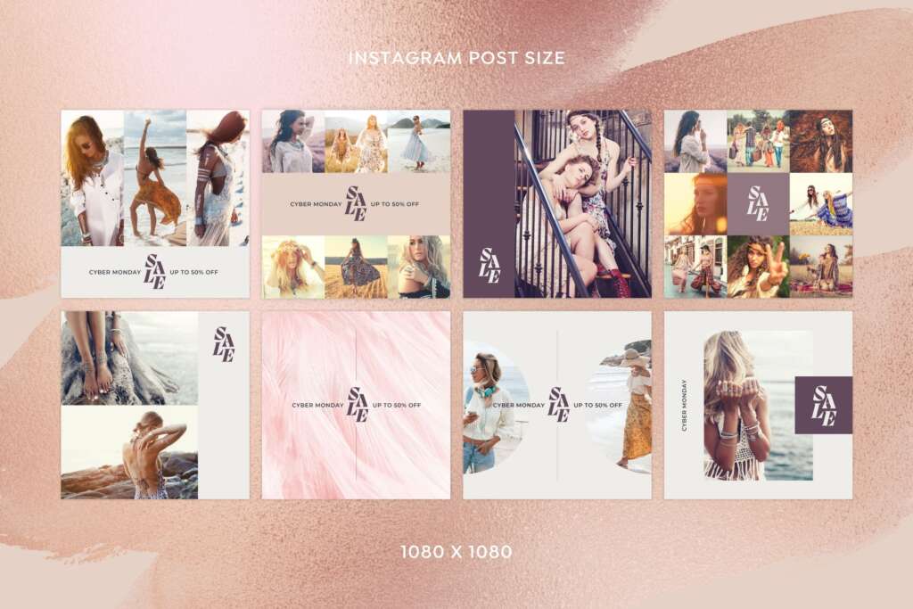 ファッション向けインスタ投稿&ストーリーズ対応セールスプロモーションテンプレート for Canva