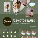 72 Circular Sector Photo Frames + 18 Combinations for Canva