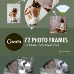 72 Circular Sector Photo Frames + 18 Combinations for Canva