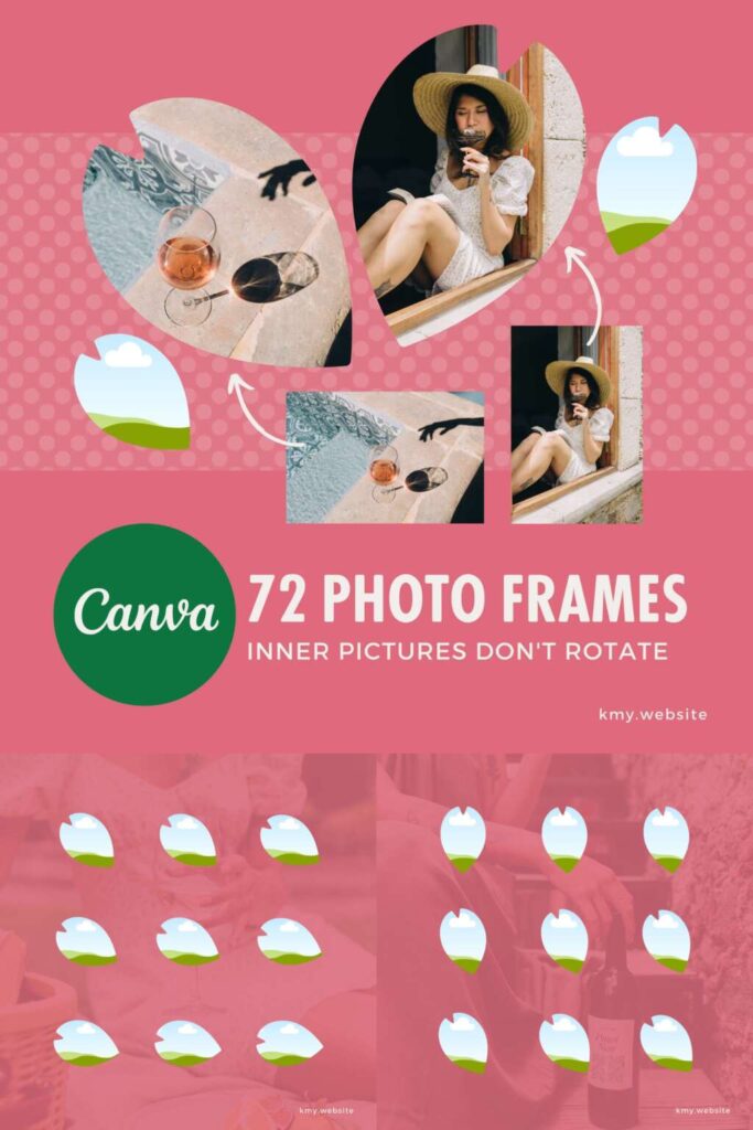 72 Petal Photo Frames for Canva