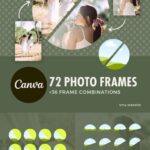 72 Semicircle Photo Frames + 36 Combinations for Canva