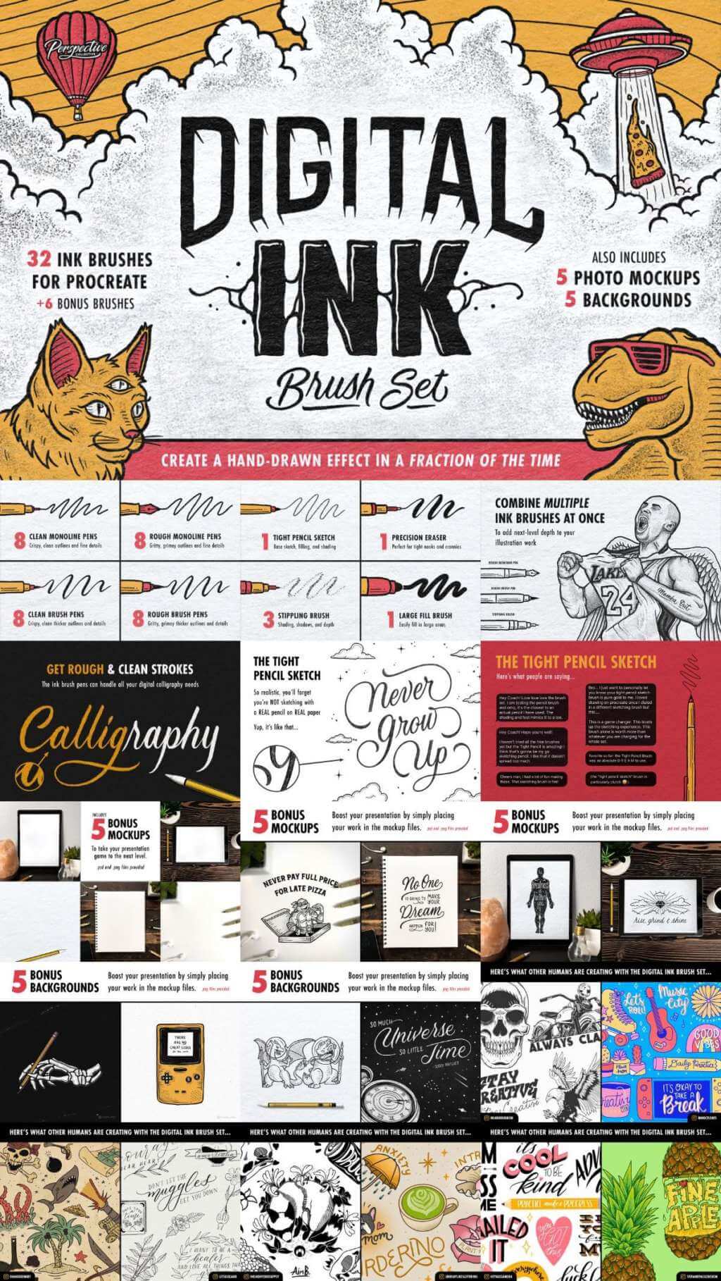 DIGITAL INK BRUSH SET FOR PROCREATE