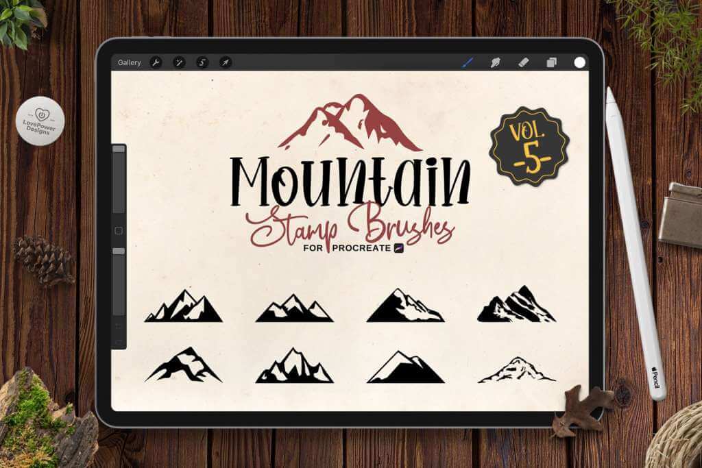Mountain Stamp Brushes for Procreate
