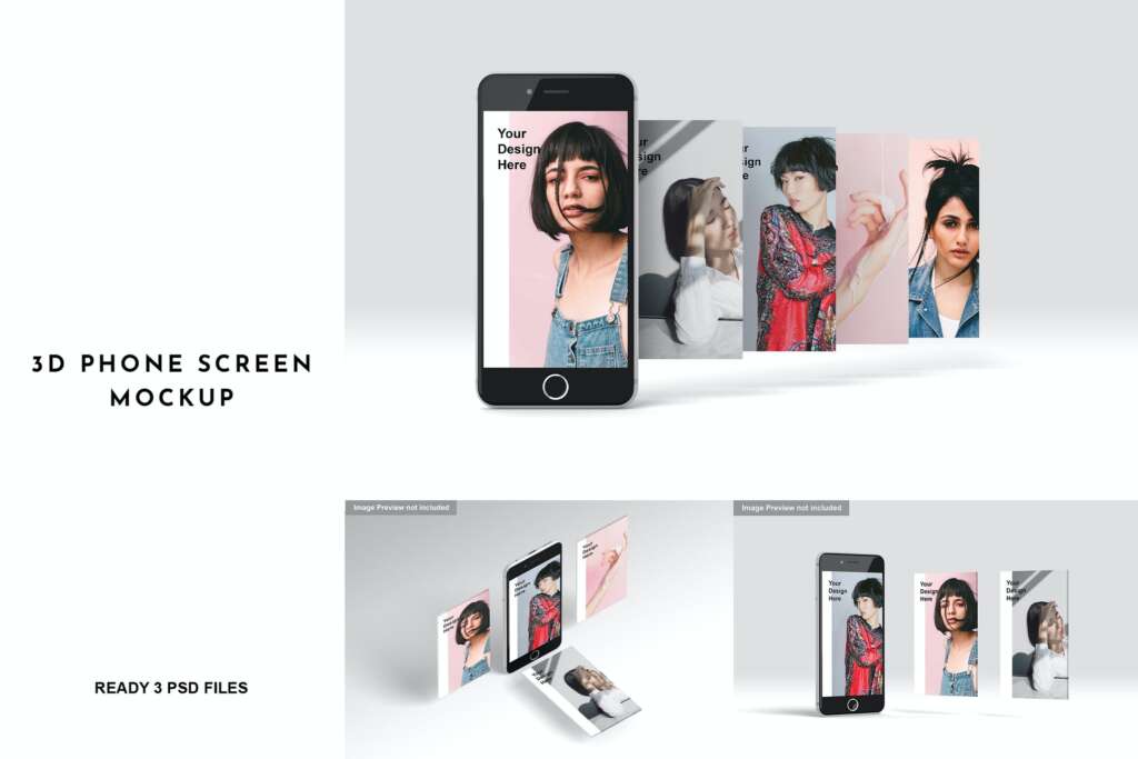 3D Phone Screen Mockup