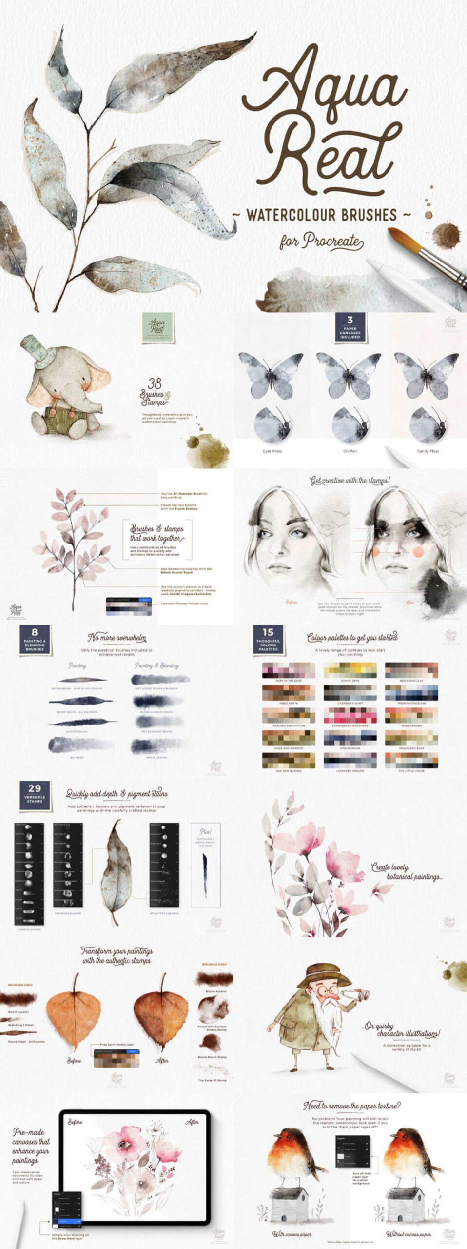AQUAREAL WATERCOLOUR BRUSHES FOR PROCREATE