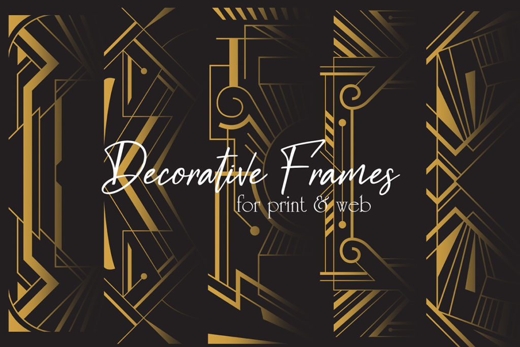 ART DECO ELEGANT PATTERN & FRAMES