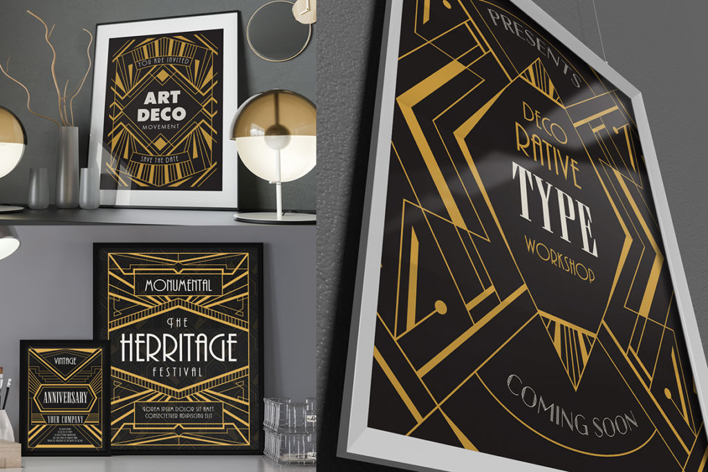 ART DECO ELEGANT PATTERN & FRAMES
