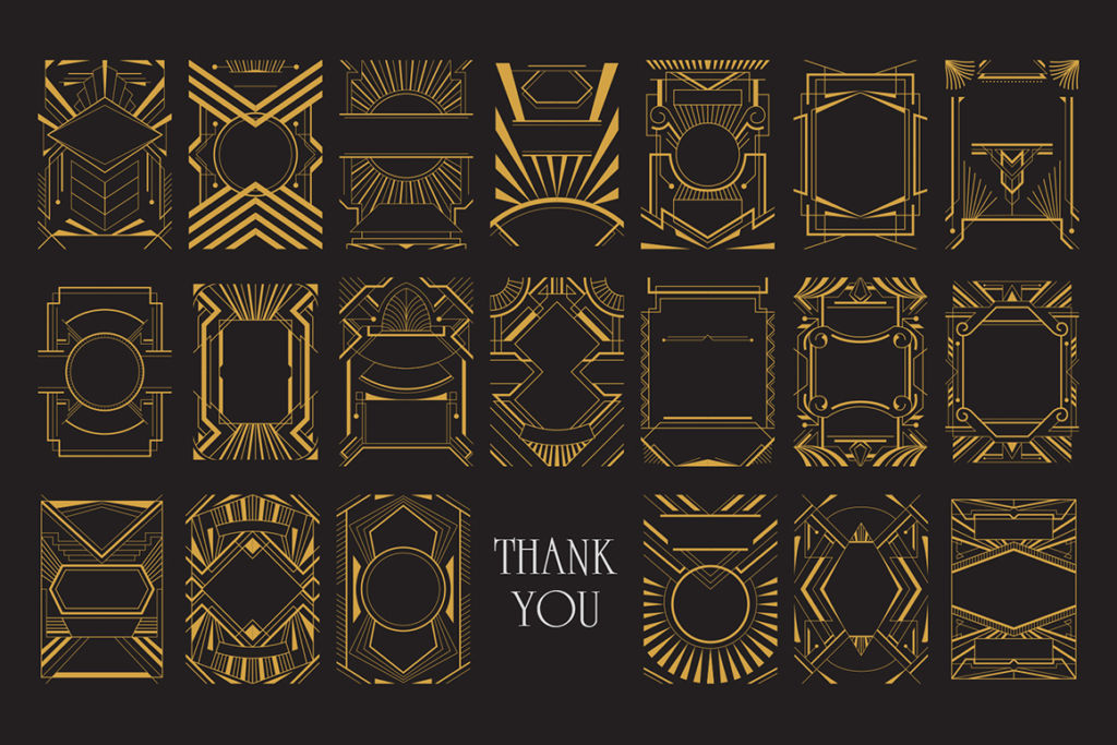 ART DECO ELEGANT PATTERN & FRAMES