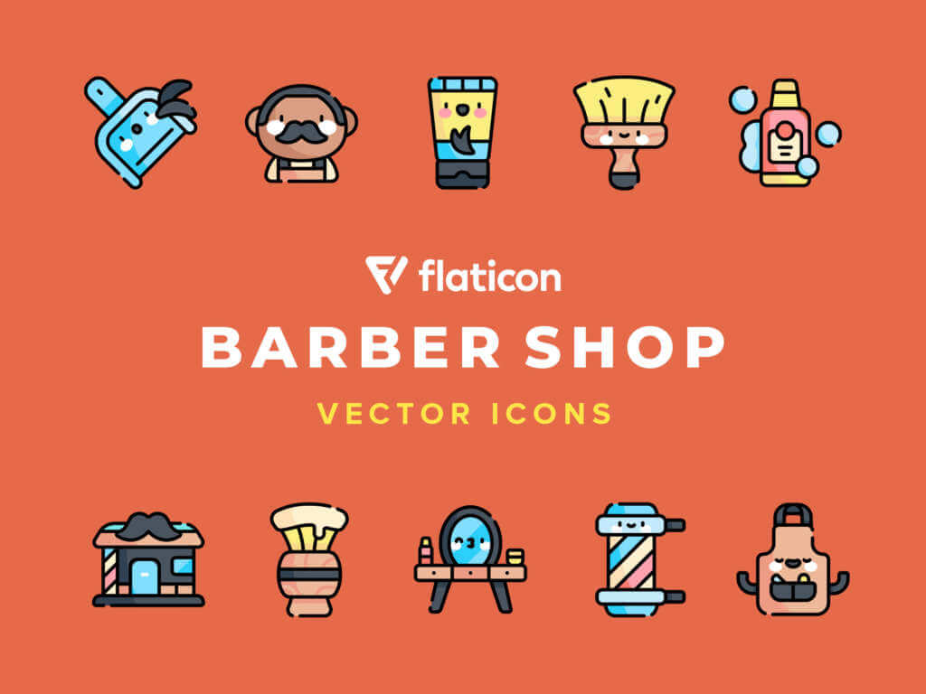 BARBER SHOP VECTOR ICONS
