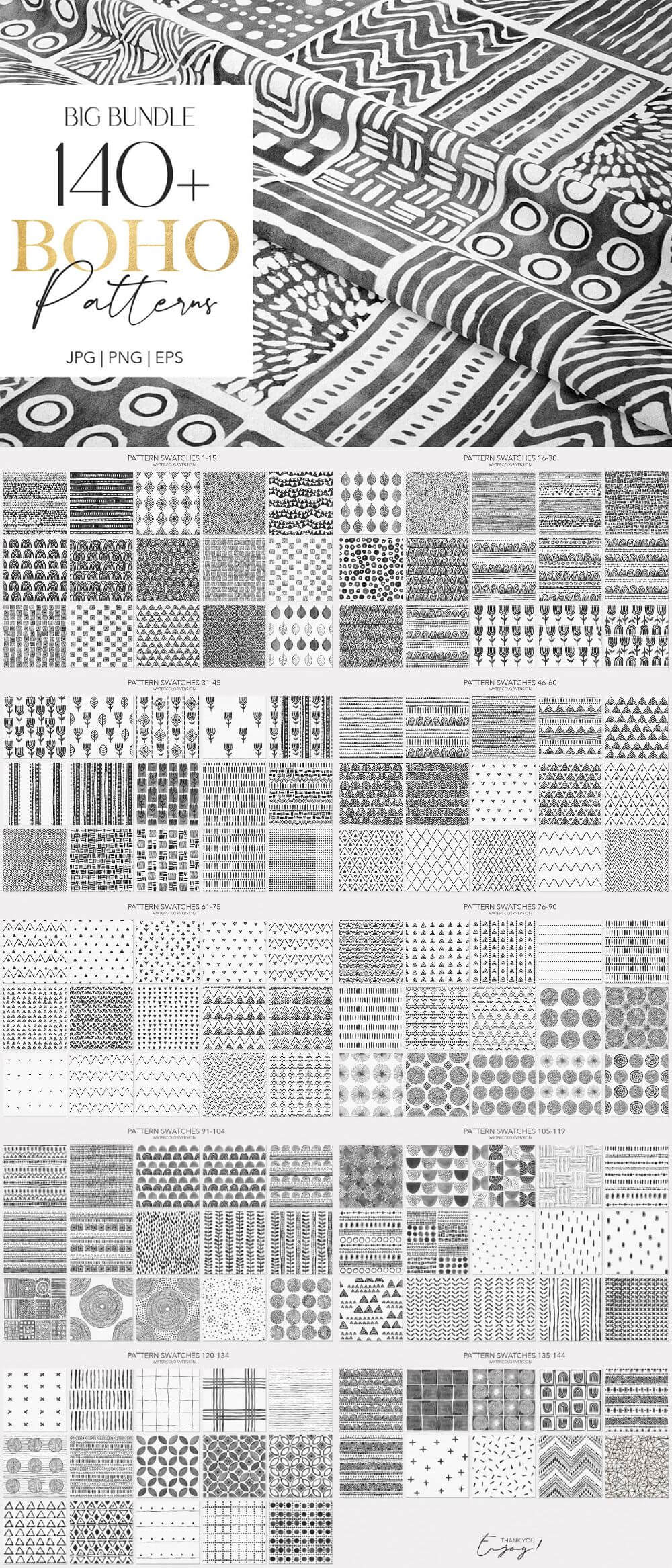 Big Boho Handmade Seamless Pattern Pack