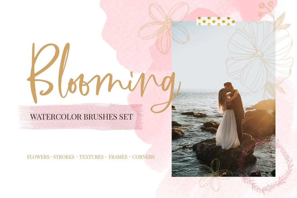 Blooming Watercolor Brushes Set