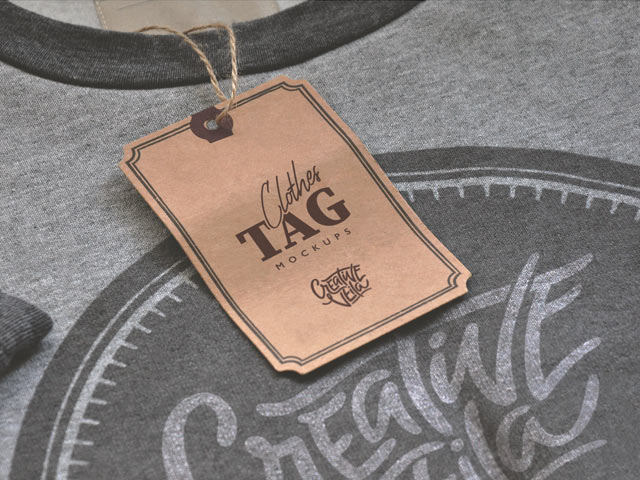 CLOTHES LABEL TAGS PSD MOCKUPS
