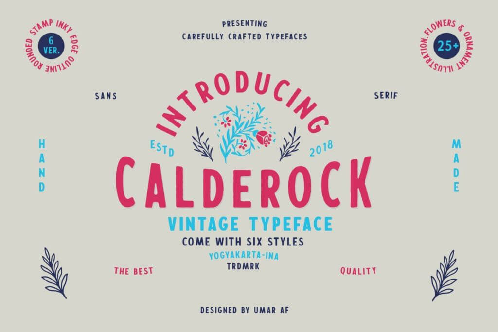 Calderock Typeface + Extras