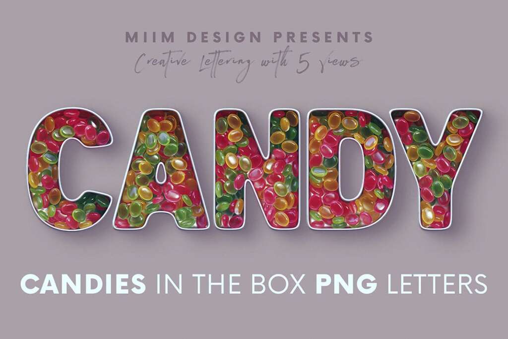 Candies in the Box - 3D Lettering
