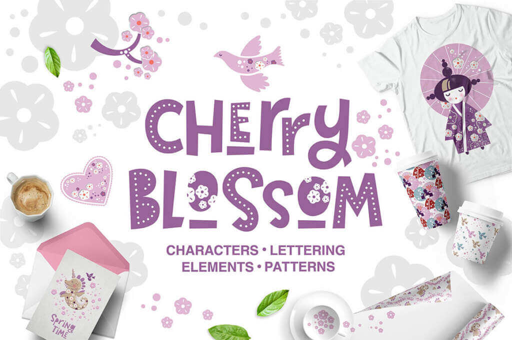 Cherry Blossom – Japanese Spring Graphic Set