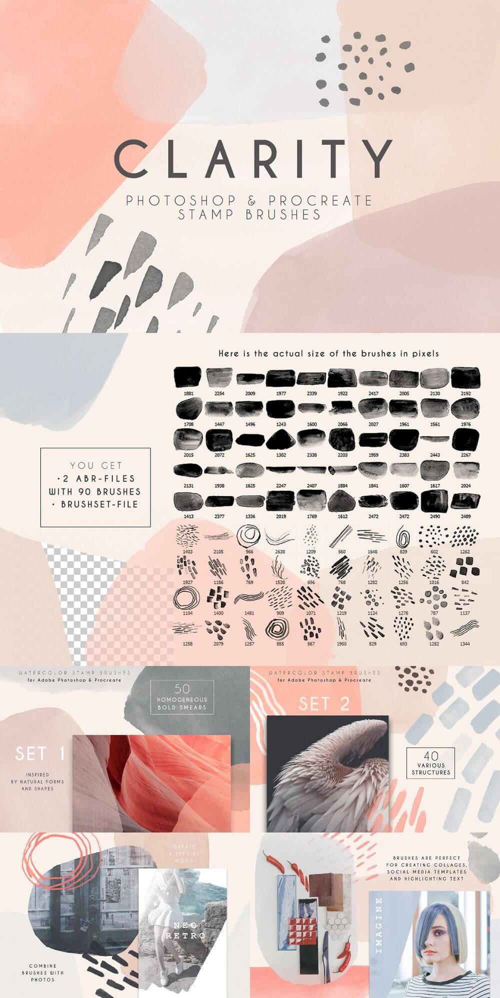 Clarity – Photoshop and Procreate Stamp Brushes