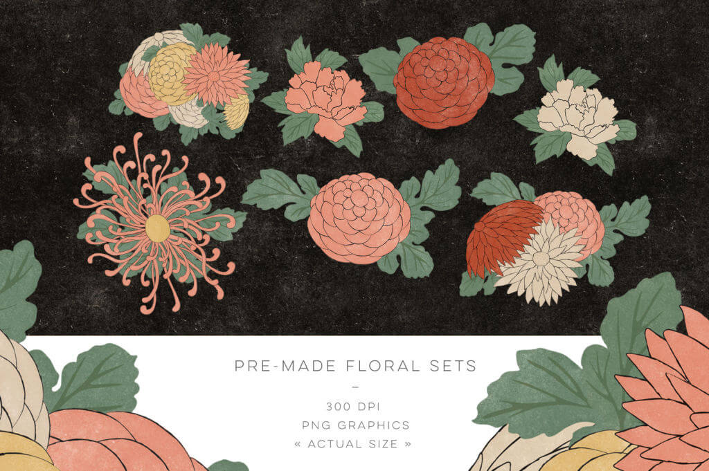 Vintage Japanese Flowers