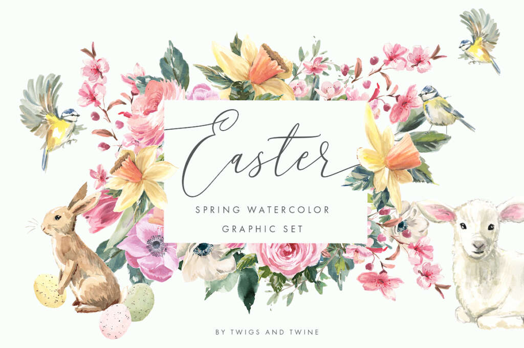 Easter – Handpainted Watercolor Clipart

