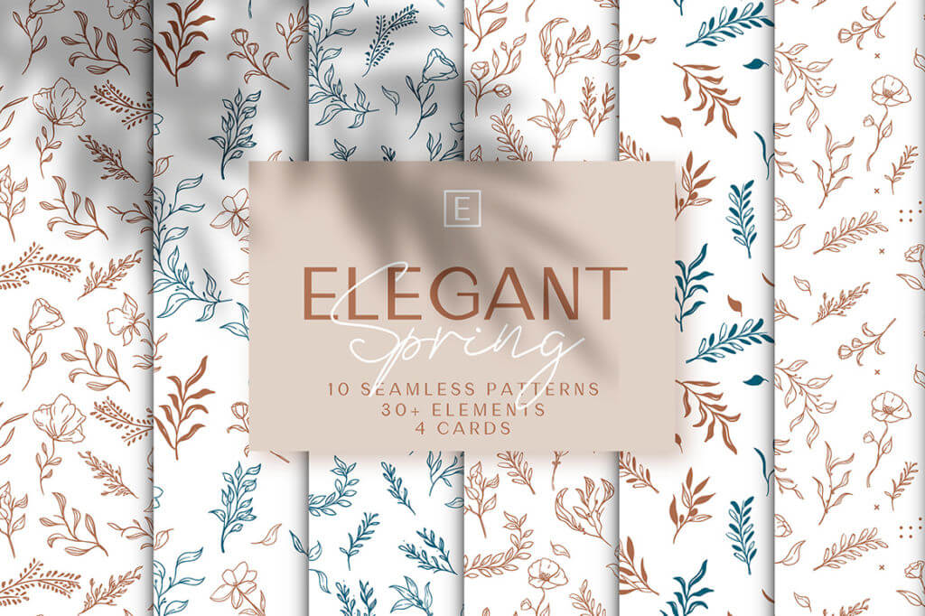 Elegant Spring Flowers & Leaves