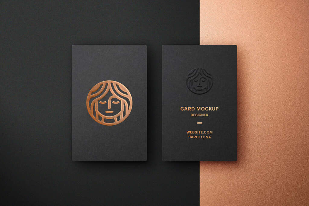 FOIL EMBOSSING BUSINESS CARD MOCKUP
