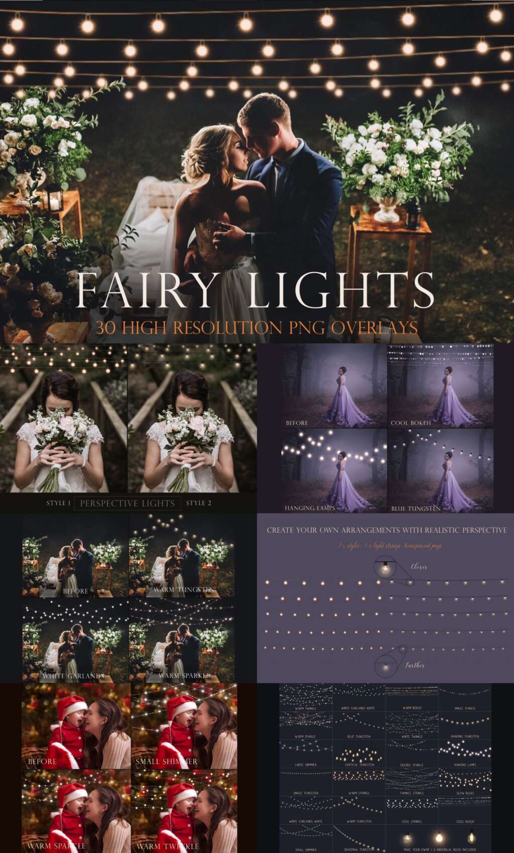 Fairy Light Photography Overlays