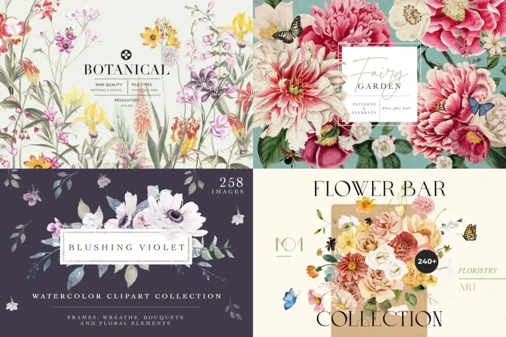 Floral Fantasy: Blooming Art Bundle
