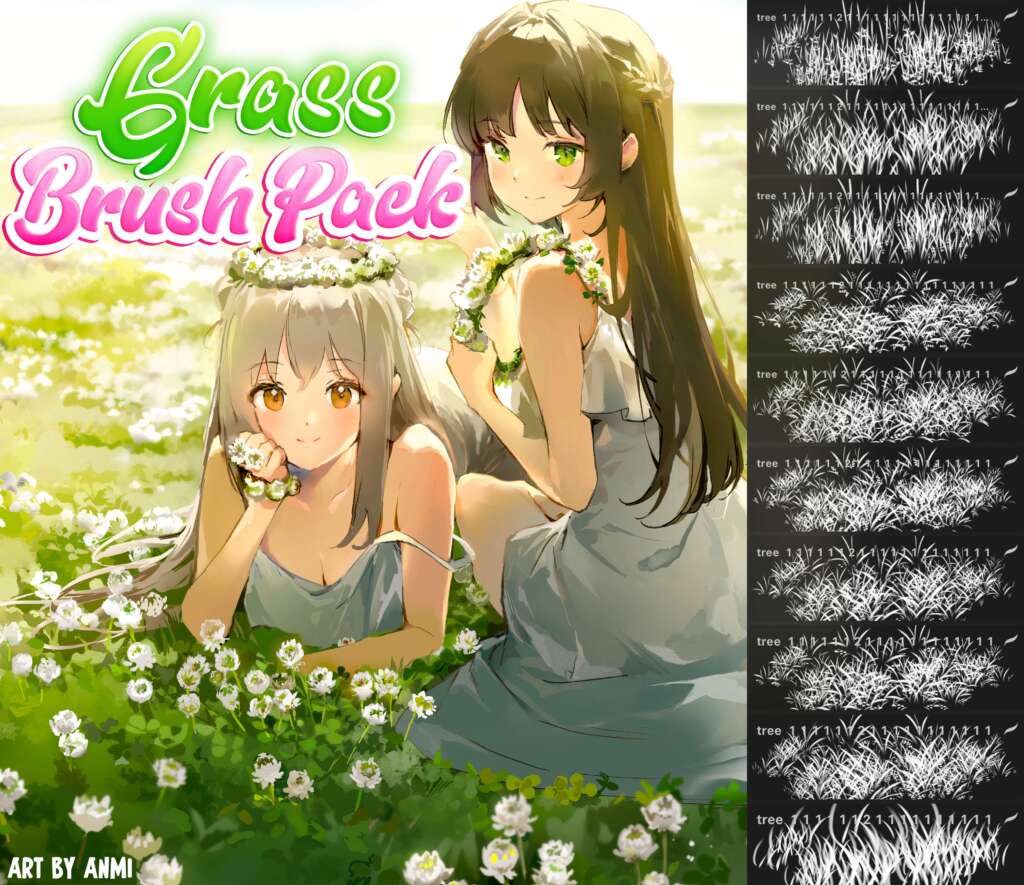 Free Anime Grass brush pack for procreate!
