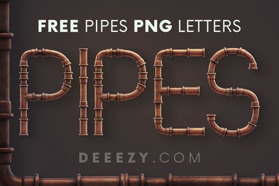 Free Copper Pipes 3D Lettering
