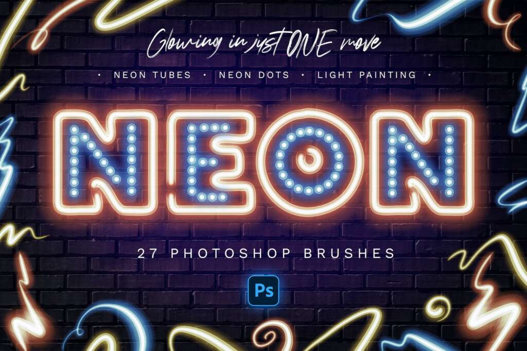 Glowing Neon Photoshop Brushes
