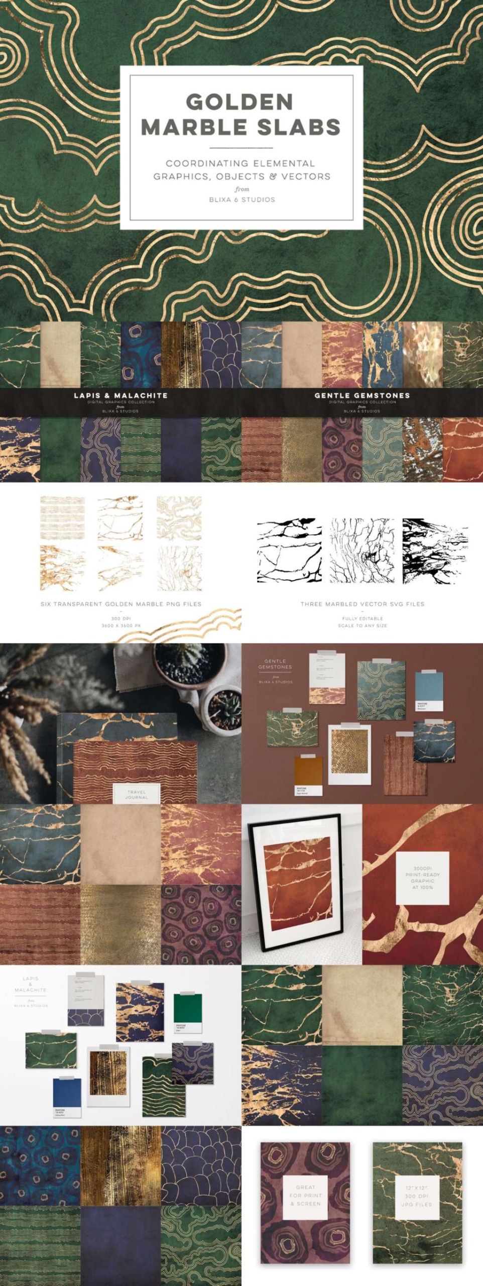 Golden Marble Slabs: Digital Graphics & Vectors